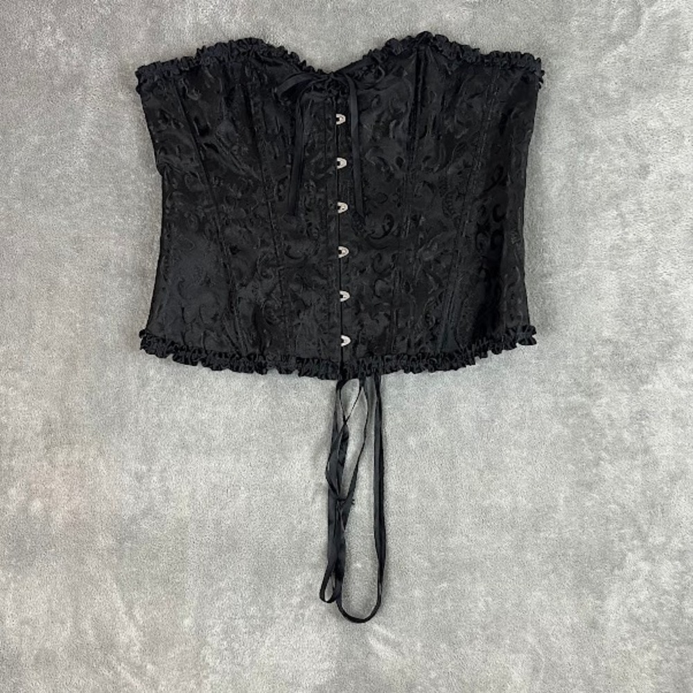 Womens Corset Top Jacquard Overbust 4XL Ruffle Witchy Whimsigoth Reinassance